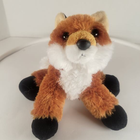Fox Plush Stuffed Animal 8" Laying Toy Brown White Black JUL2021 Aurora World - Picture 2 of 16